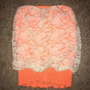 Orange Floral Tube Top